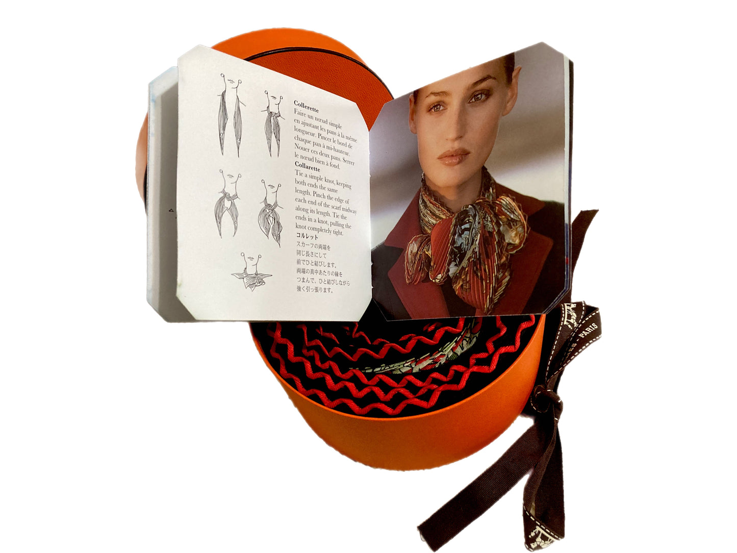 HERMES 100% Silk Plisse Scarf Red & Green