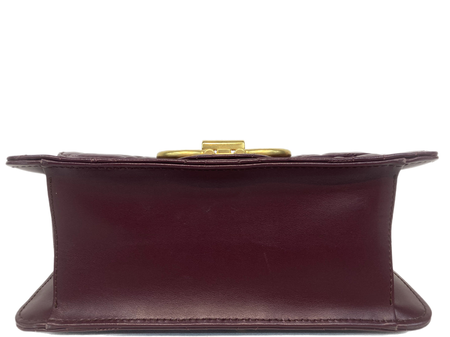 SALVATORE FERRAGAMO Leather Gancini Shoulder Bag Burgundy