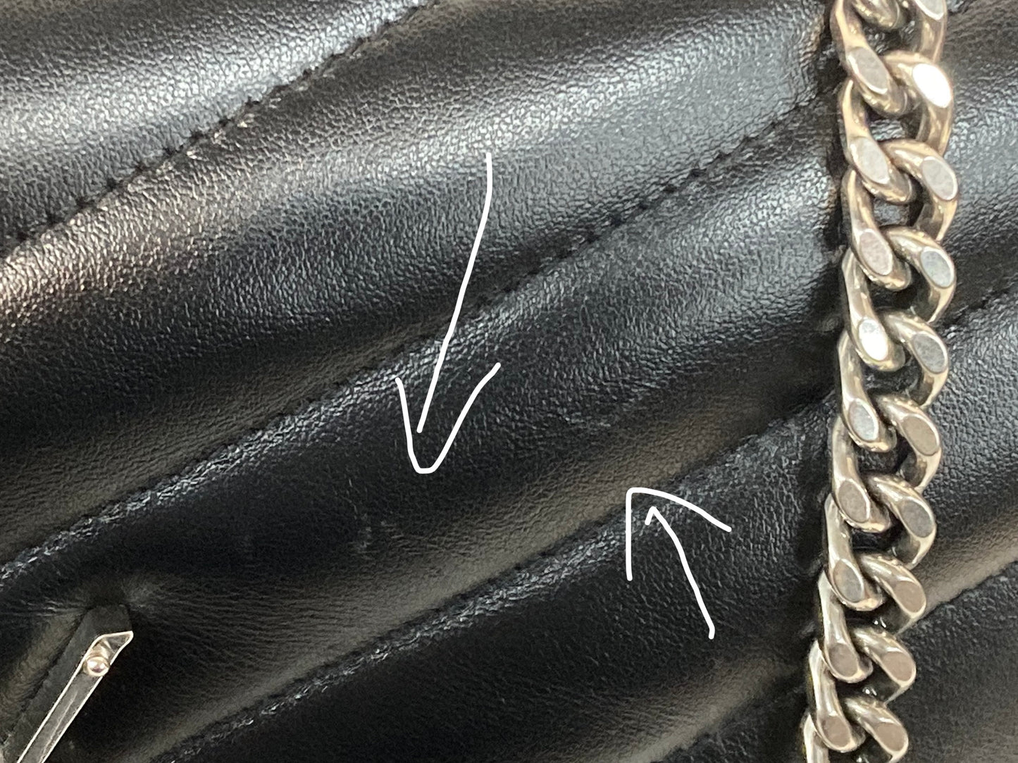 YVES SAINT LAURENT Leather LouLou Medium Matelasse Bag Black