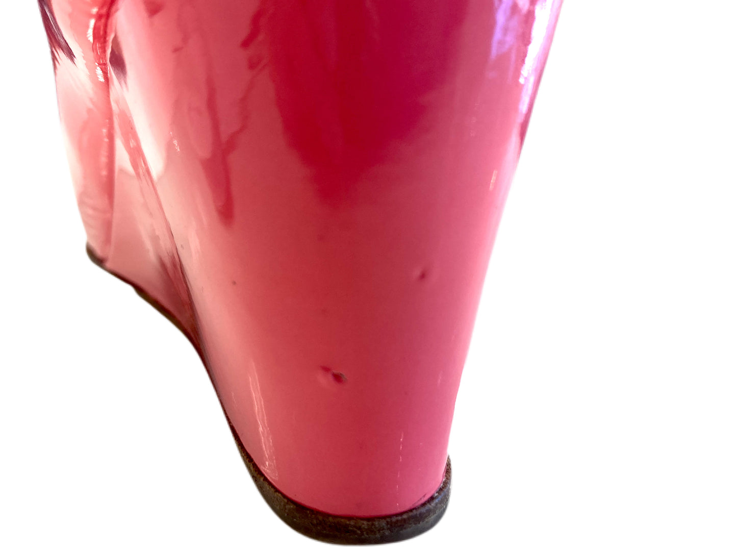 CHRISTIAN LOUBOUTIN Patent Leather Wedges Hot Pink Size 39
