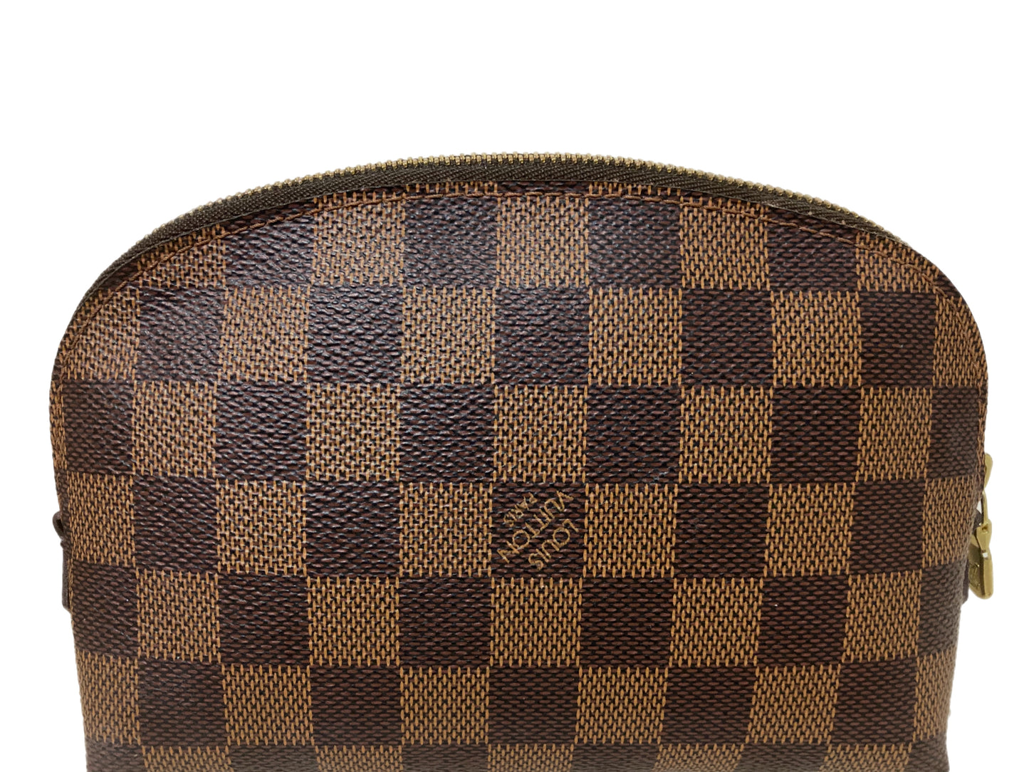 LOUIS VUITTON Canvas Damier Ebene Cosmetic Pouch Brown