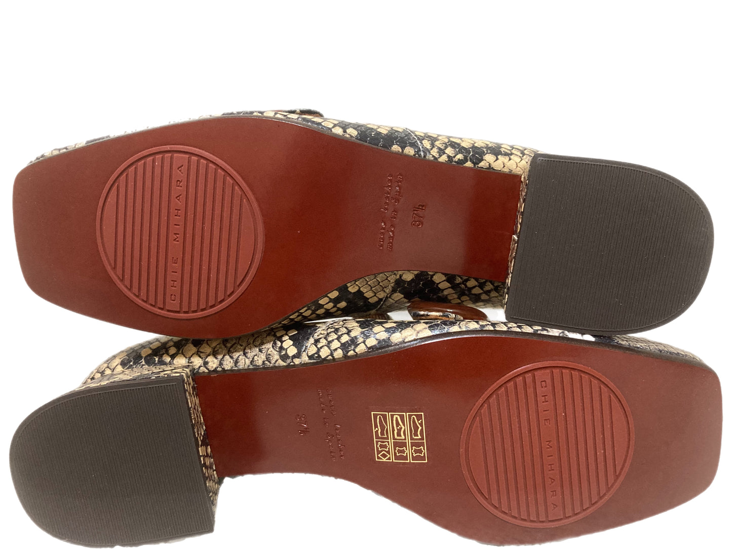 CHIE MAHARA Snake Zazi Flats Beige Size 37.5