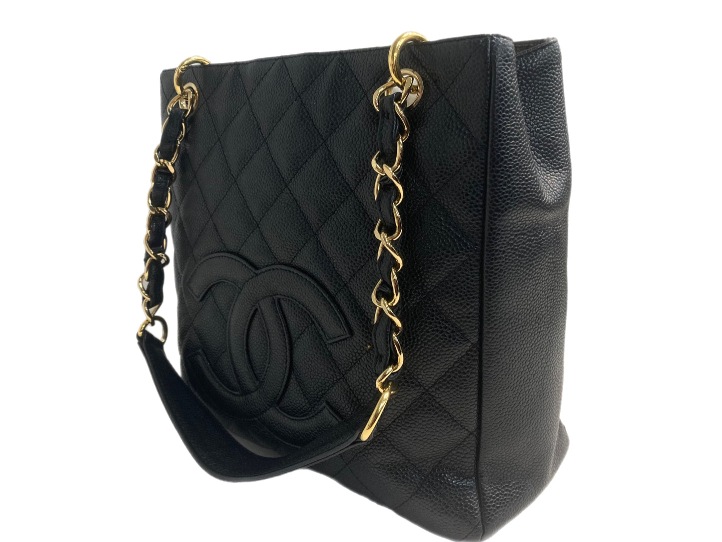 CHANEL Caviar Leather Petite Shopper Black
