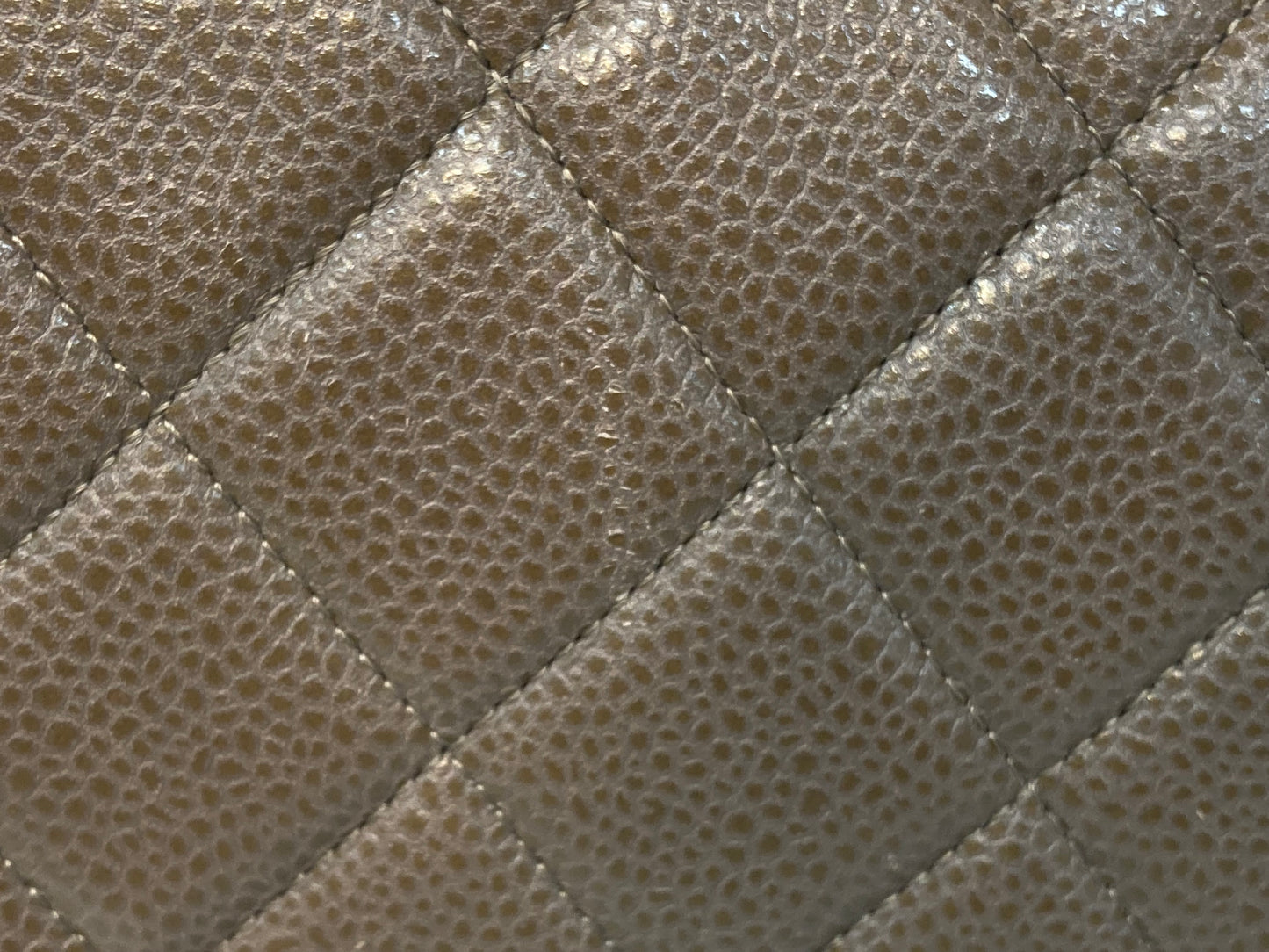 CHANEL Leather Jumbo Single Flap Bag Taupe