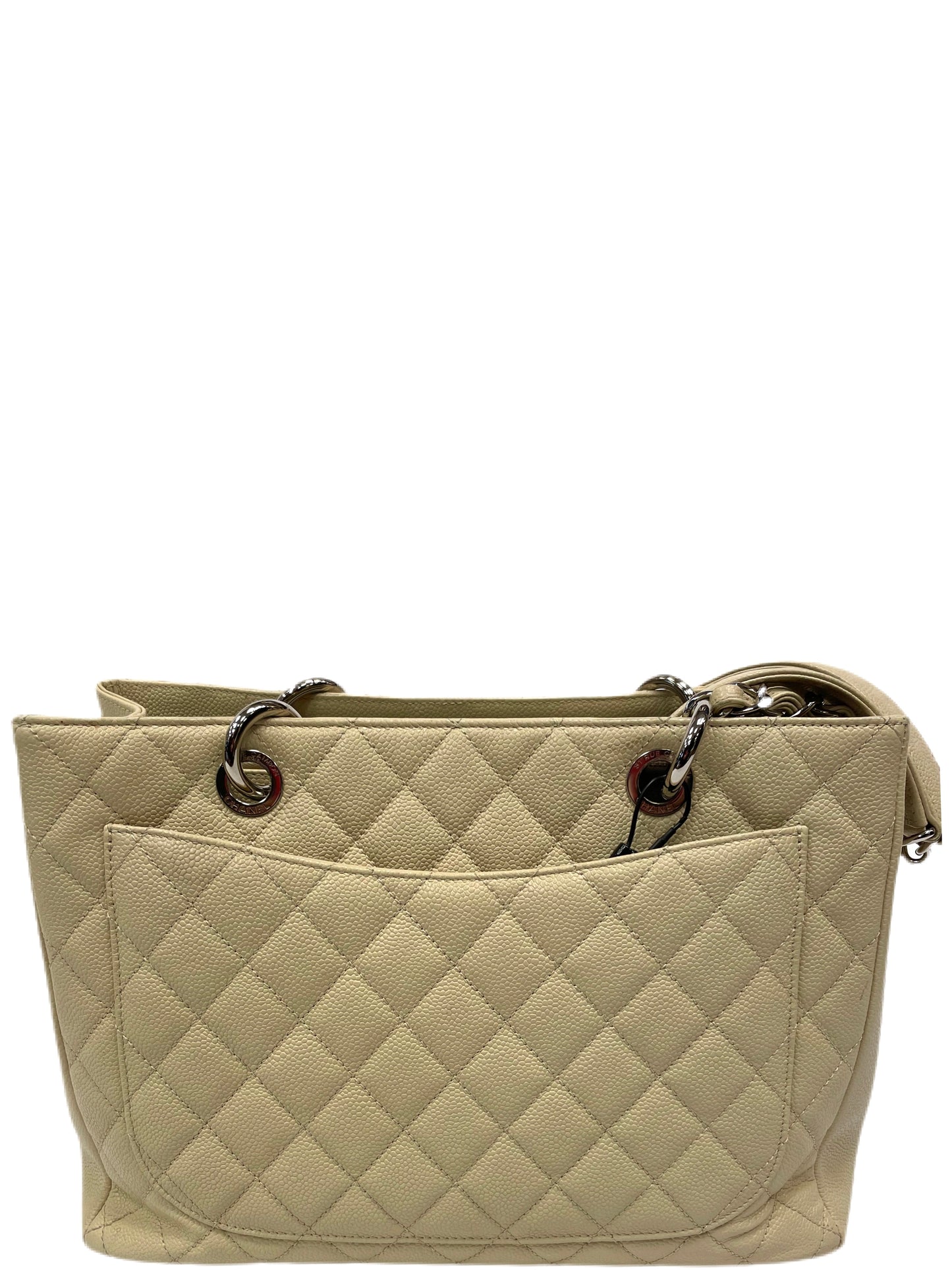 CHANEL Caviar Grand Shopping Tote Beige