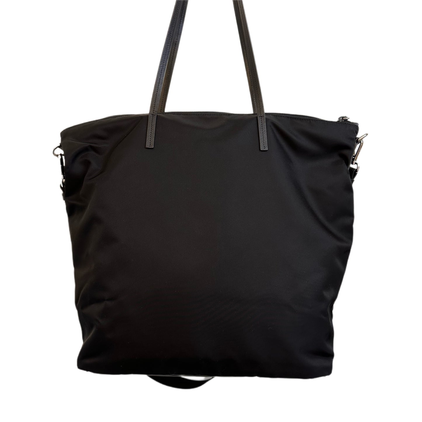 PRADA Nylon & Saffiano Leather Tote Black