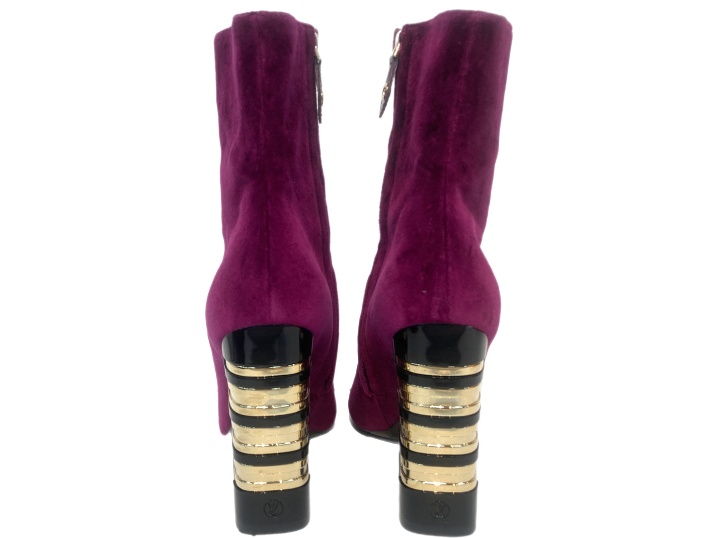 LOUIS VUITTON Velour Monumenta Boots Fuchsia Size 37