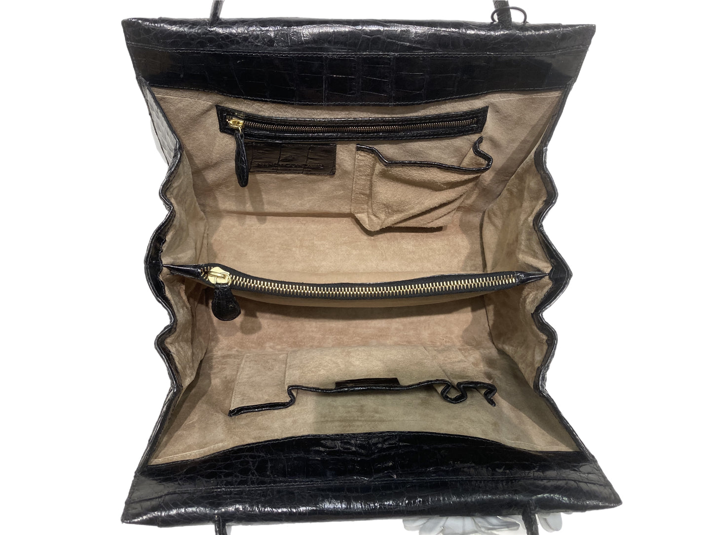 NANCY GONZALEZ Leather Flower Motif Handbag Black