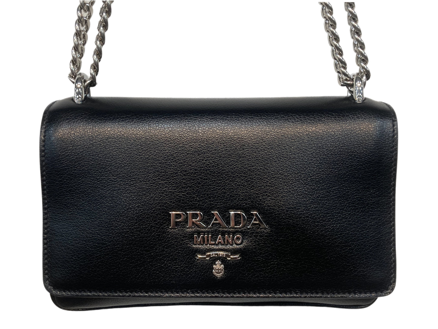 PRADA Saffiano Leather Mini Shoulder Bag Black