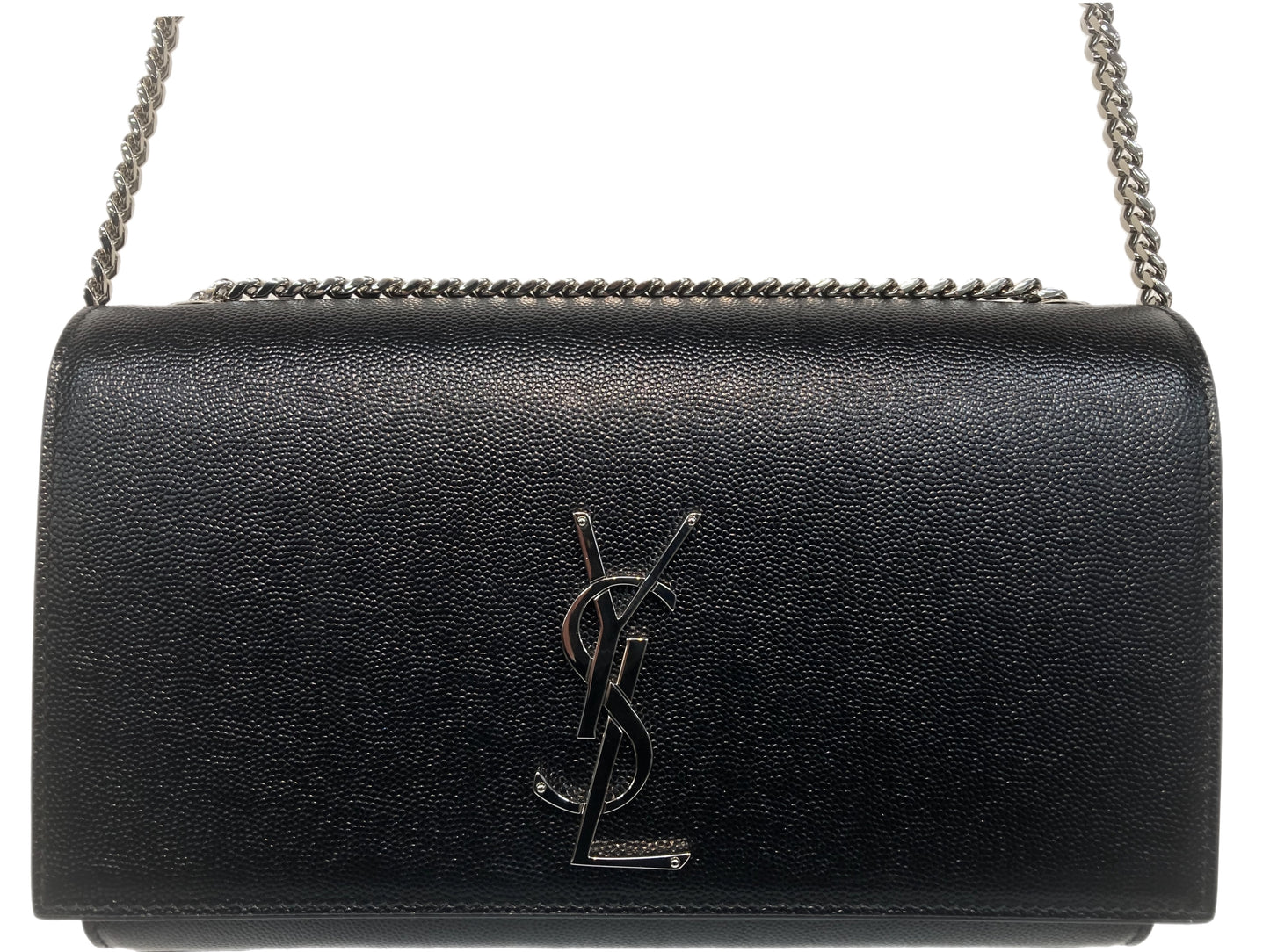YVES SAINT LAURENT Leather Kate Flap Bag Black