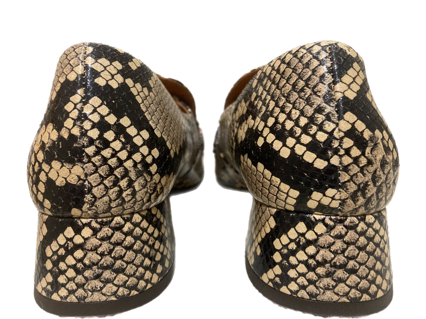 CHIE MAHARA Snake Zazi Flats Beige Size 37.5