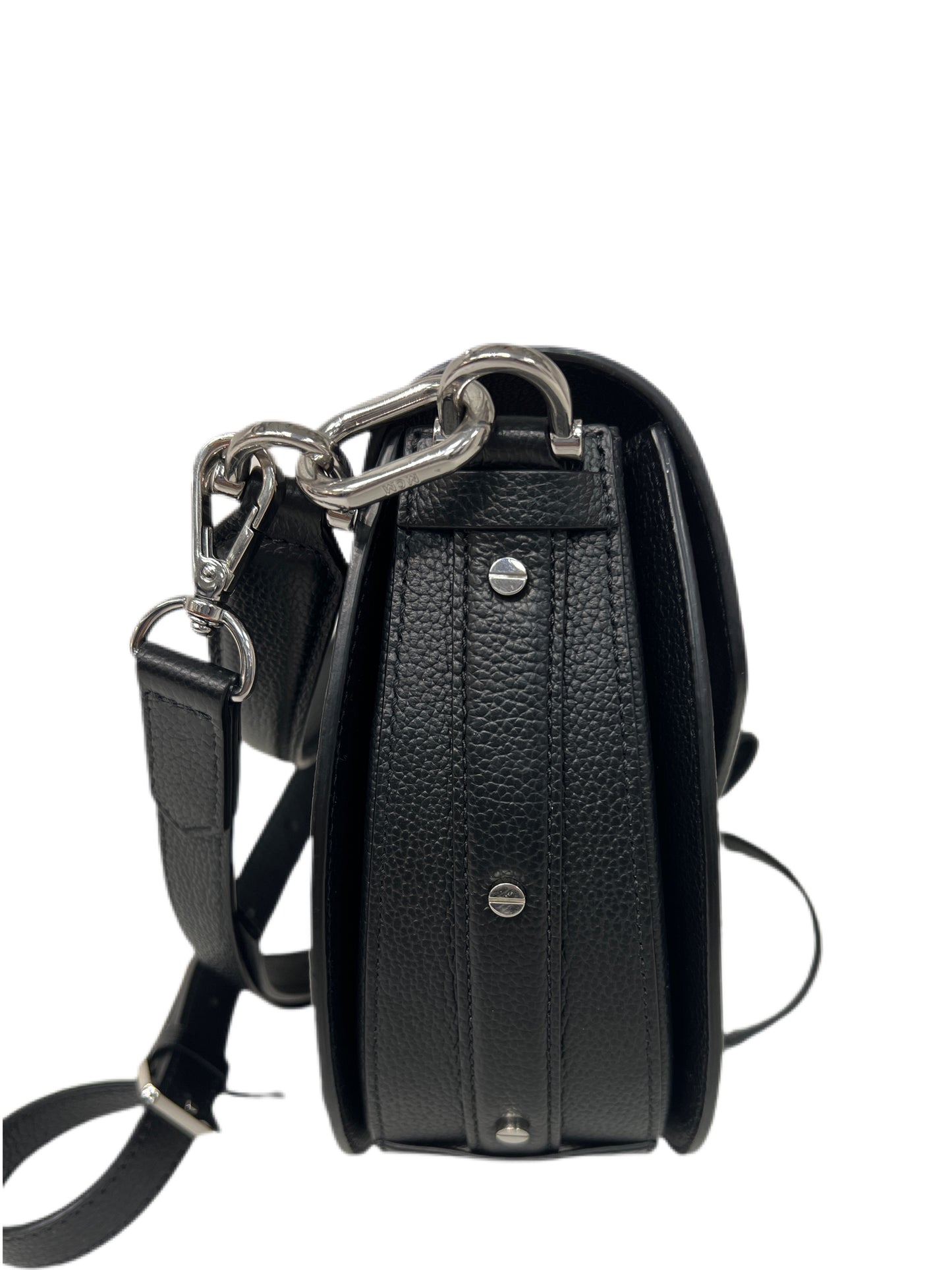 MCM Grained Leather Saddle Bag Black