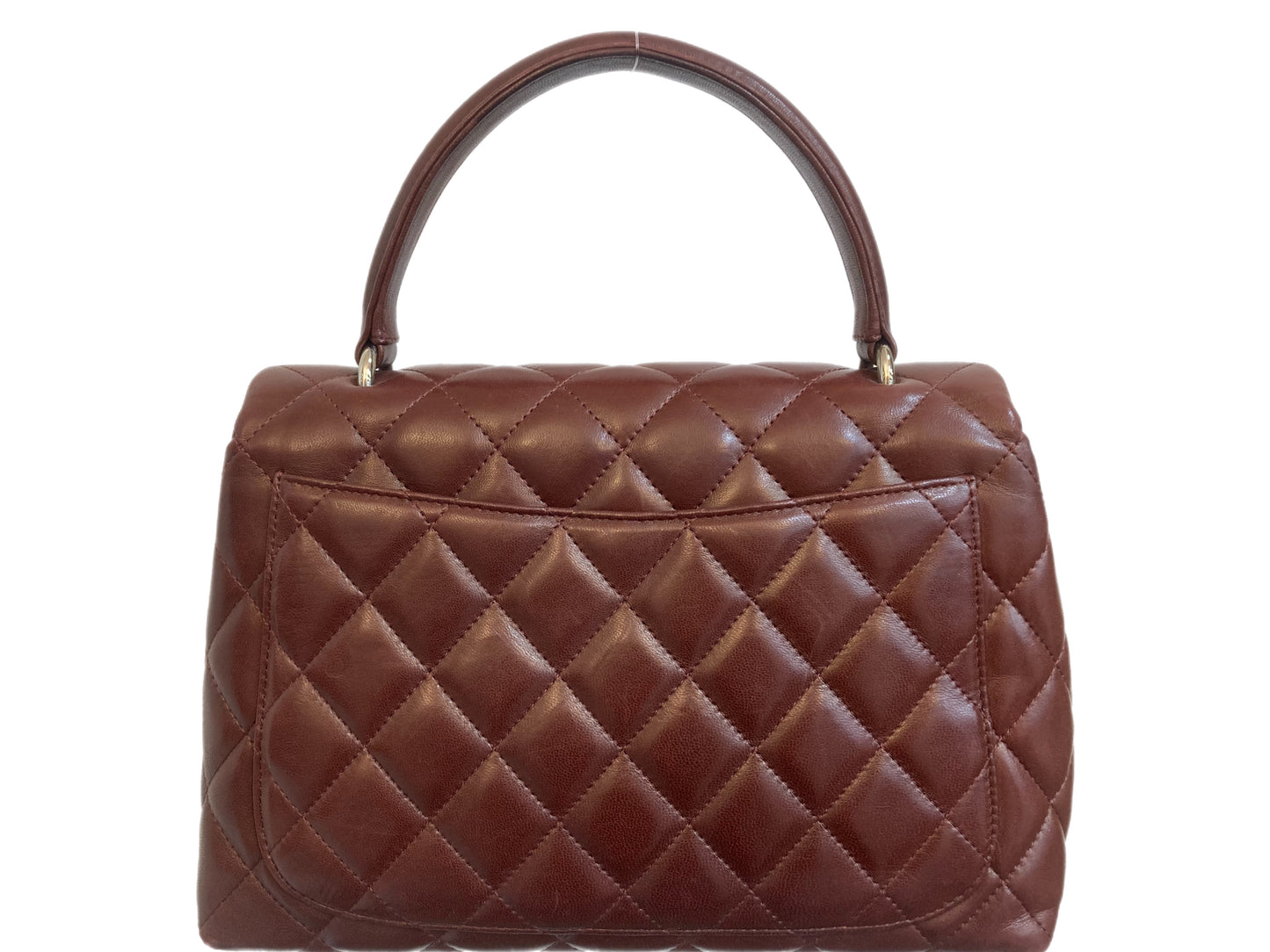 CHANEL Leather Classic Kelly Handbag Burgundy