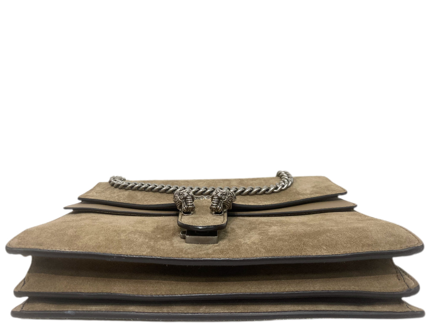 GUCCI Medium Suede Dionysus Shoulder Bag Taupe