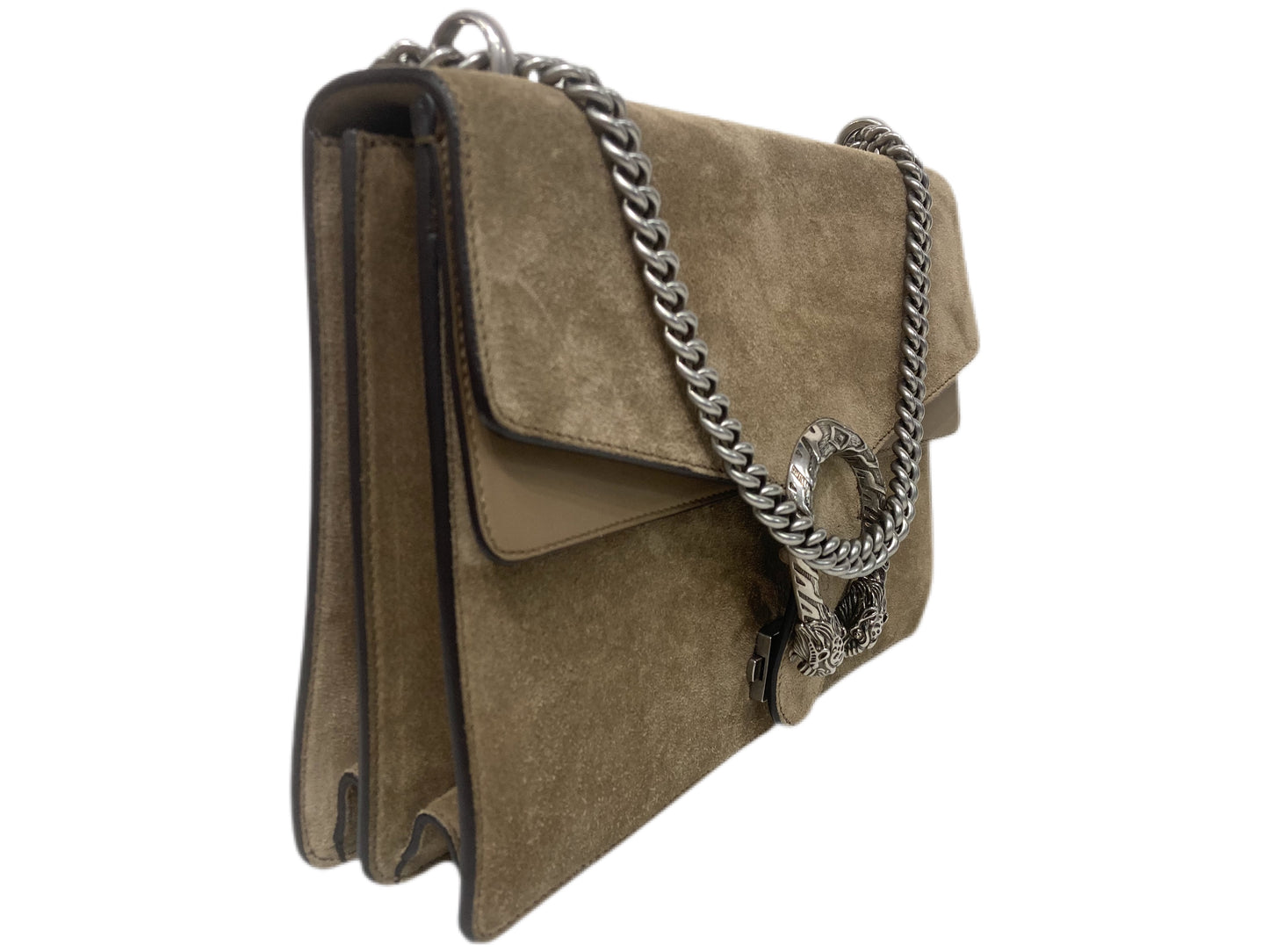 GUCCI Medium Suede Dionysus Shoulder Bag Taupe