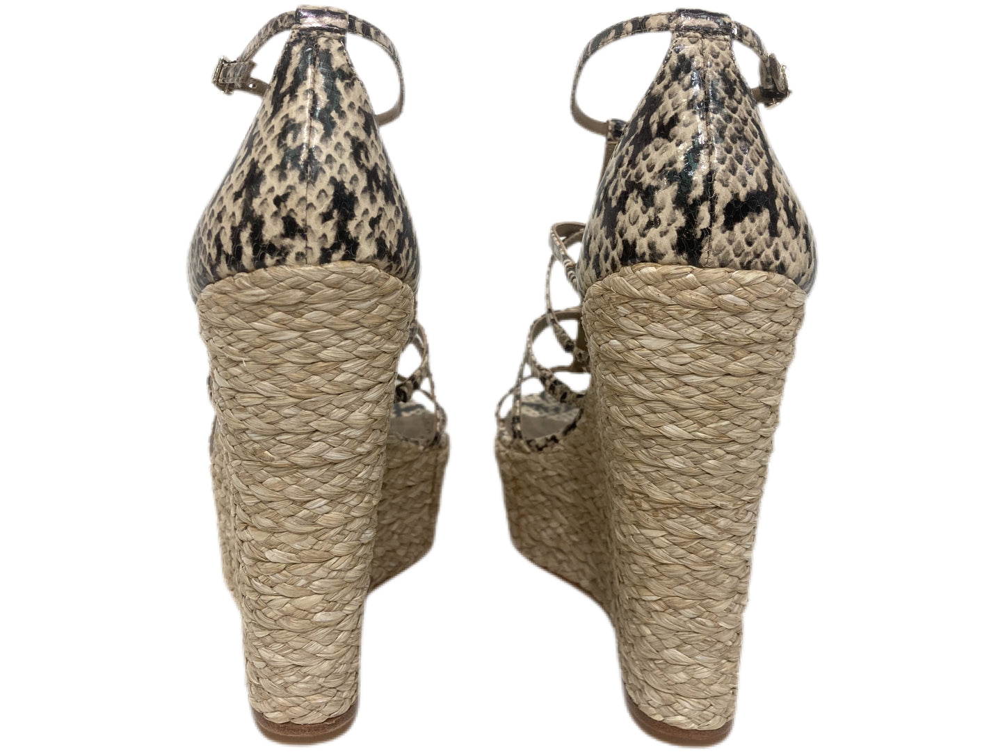 ALICE & OLIVIA Leather Snake Print Wedges Multi-Color Size 7