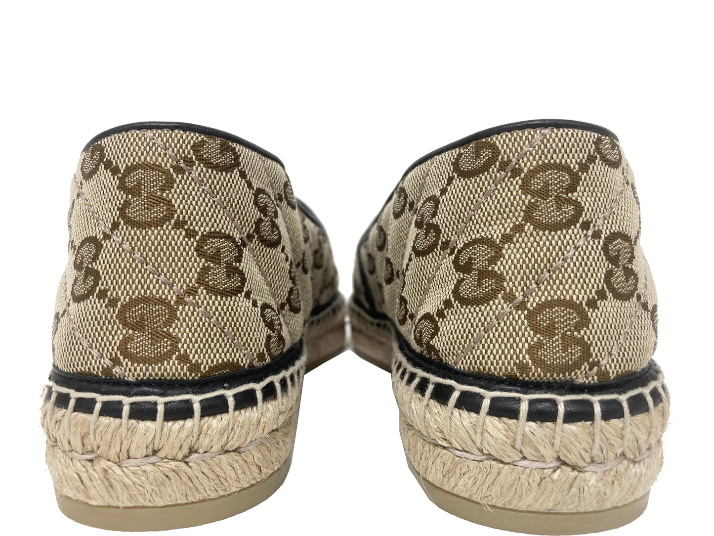 GUCCI Canvas Monogram Espadrilles Tan Size 38