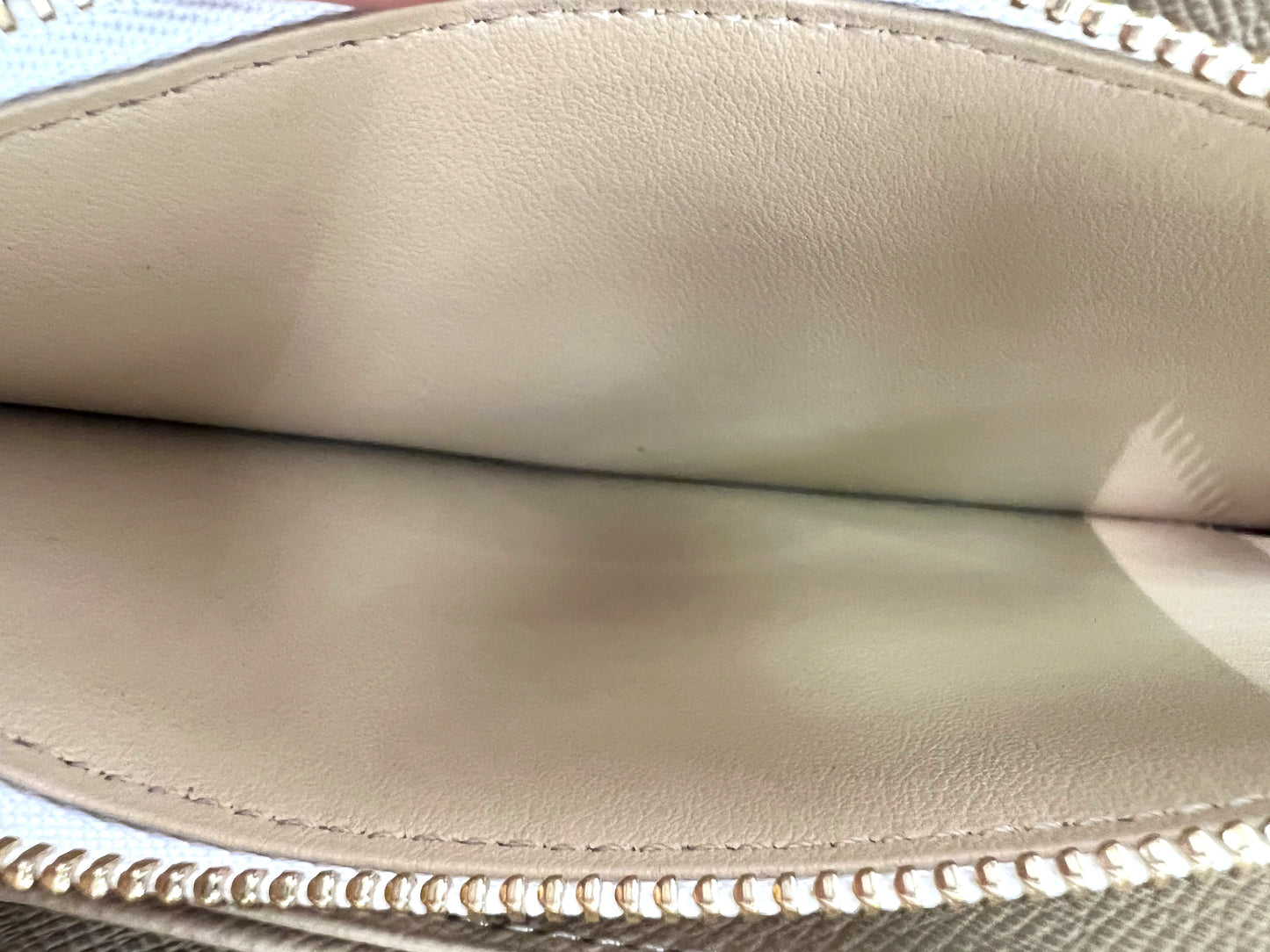 LOUIS VUITTON Leather Limited Edition Giant Zip Around Wallet Green / Beige