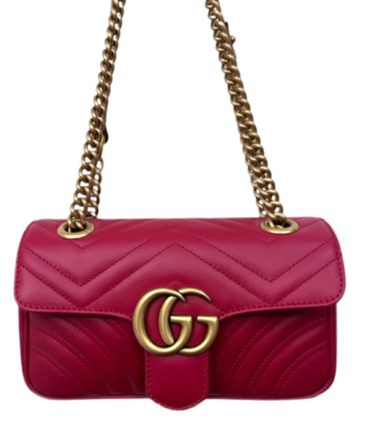 Gucci GG Marmont Cigarette Case Matelasse Leather Red 8506823