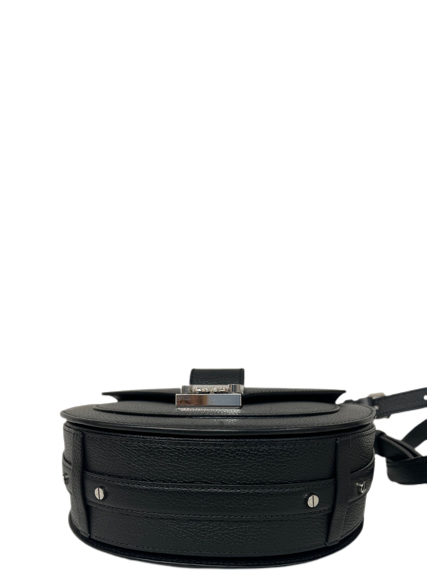 MCM Grained Leather Saddle Bag Black