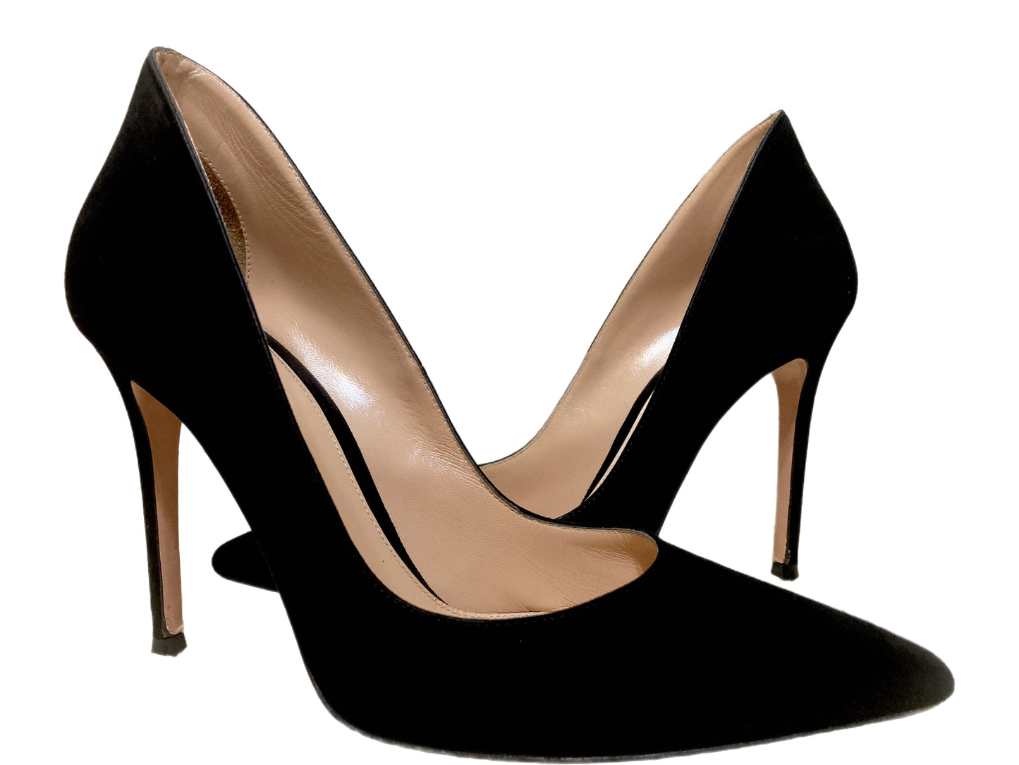 GIANVITO ROSSI Suede Ellipsis Pumps Black Size 38.5