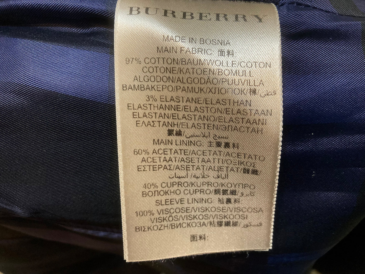 BURBERRY Ruffle Bottom Trench Coat Navy Size 4