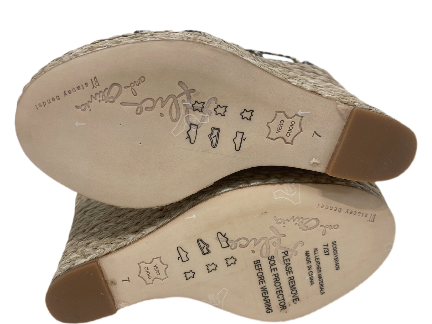ALICE & OLIVIA Leather Snake Print Wedges Multi-Color Size 7