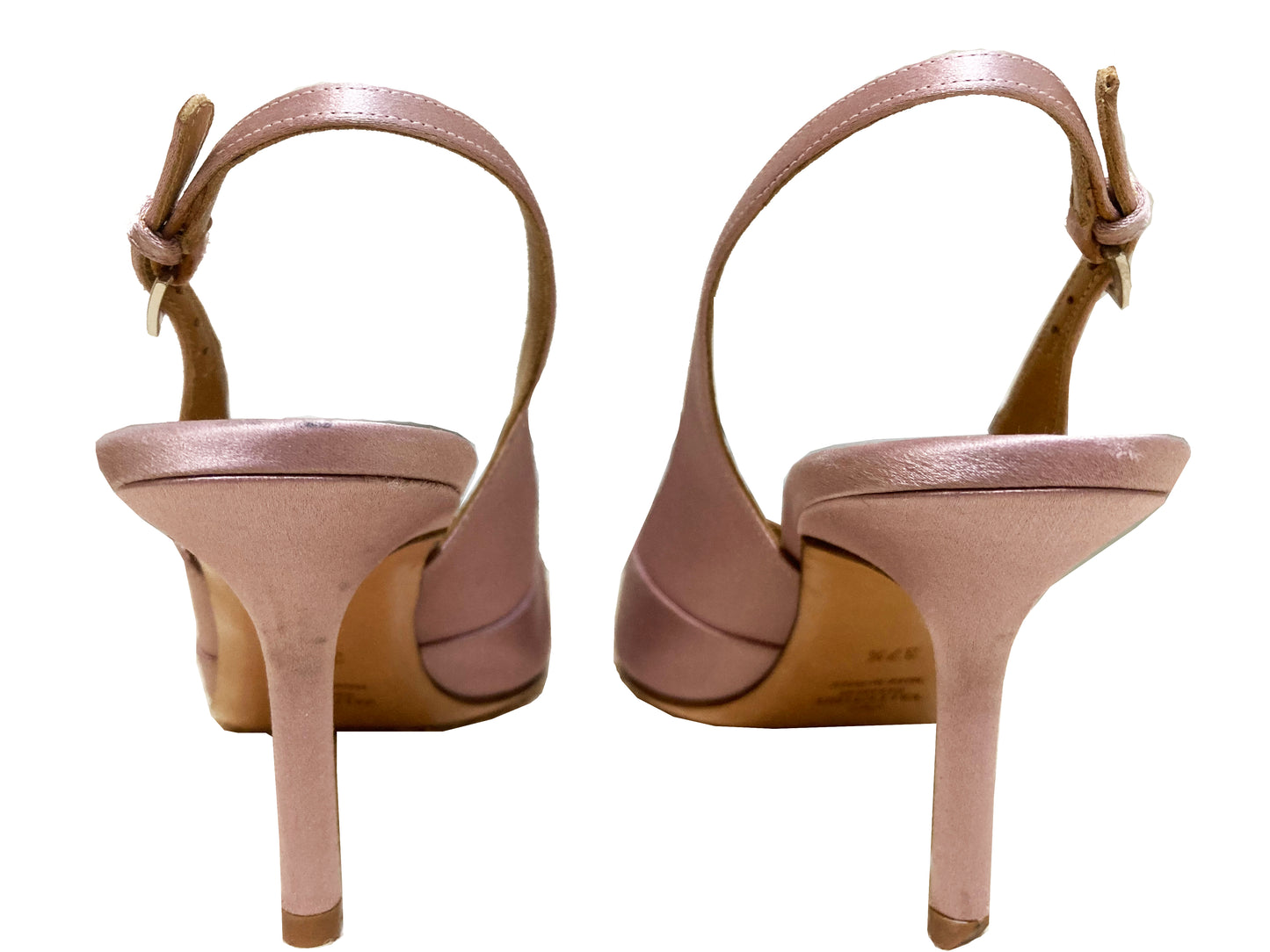 VALENTINO Satin Sling Backs Pink Size 37.5
