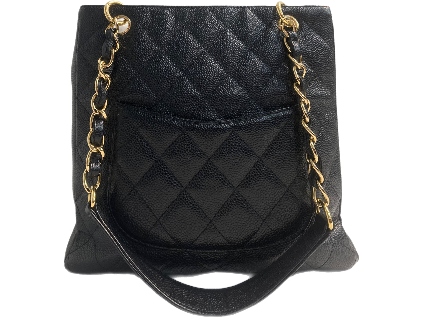 CHANEL Caviar Leather Petite Shopper Black