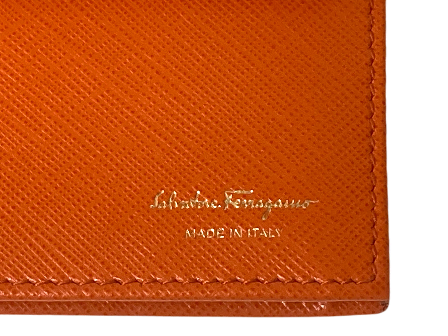SALVATORE FERRAGAMO Leather Wallet On A Chain Orange