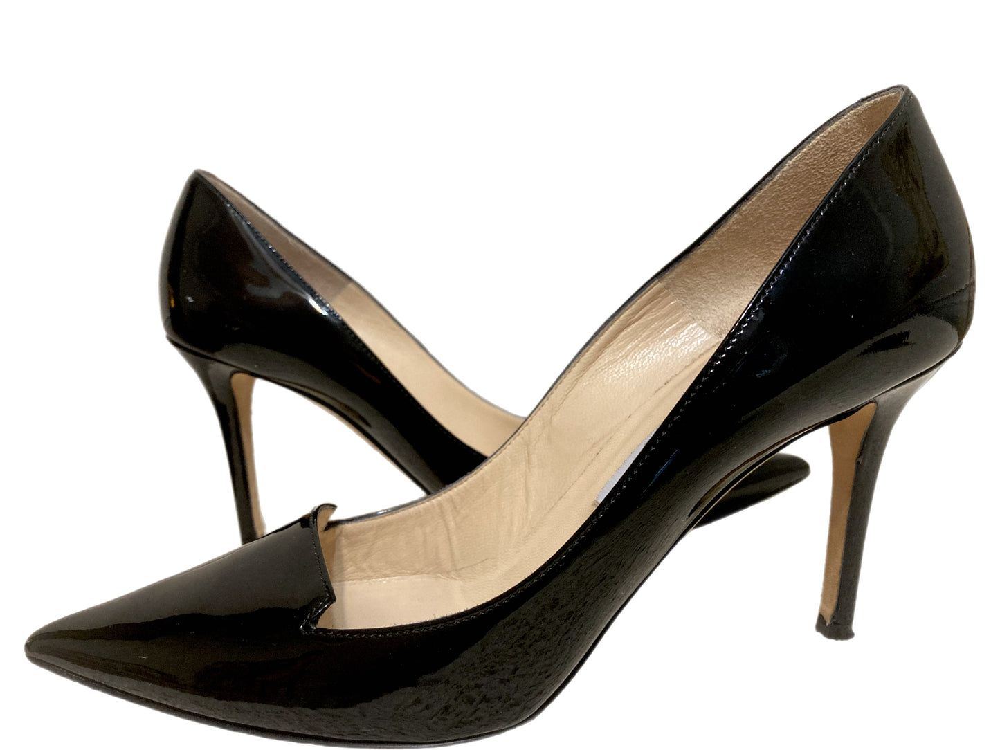 JIMMY CHOO Alia Patent Leather Pumps Black Size 38.5