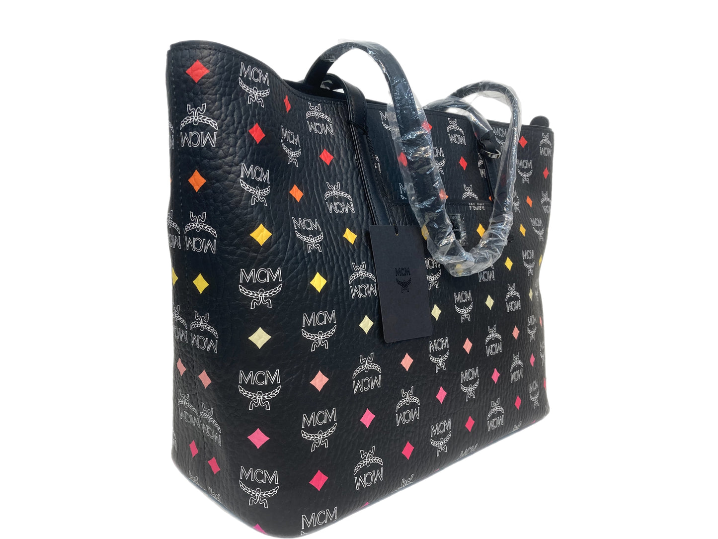 MCM Skyoptic Coated Monogram Tote Black