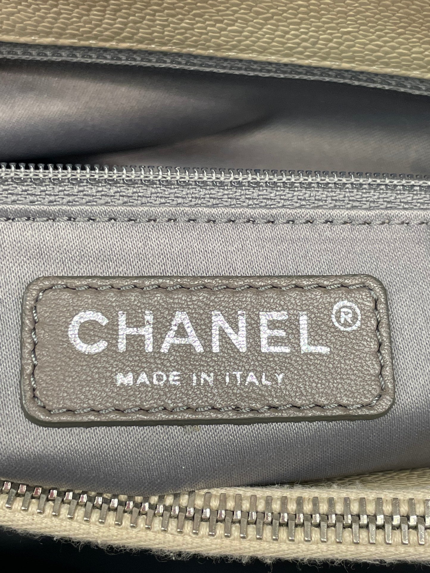 CHANEL Caviar Grand Shopping Tote Beige