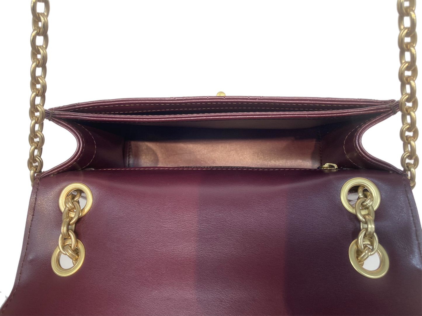 SALVATORE FERRAGAMO Leather Gancini Shoulder Bag Burgundy