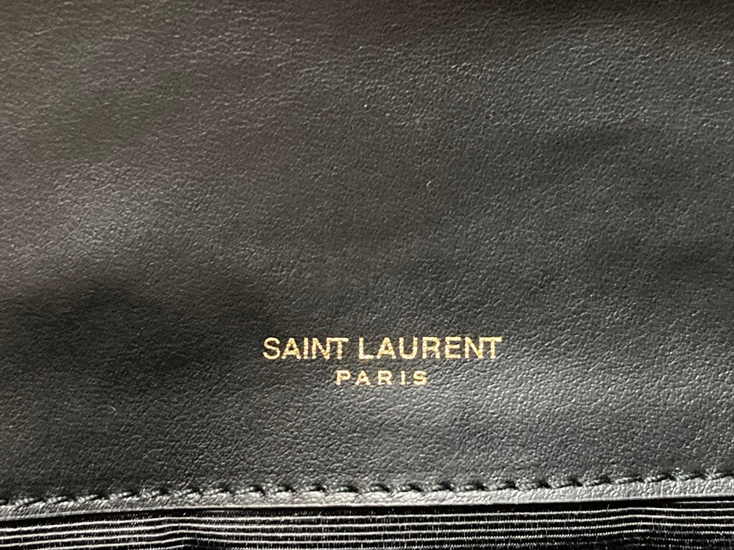 YVES SAINT LAURENT Leather Envelope Flap Bag Black
