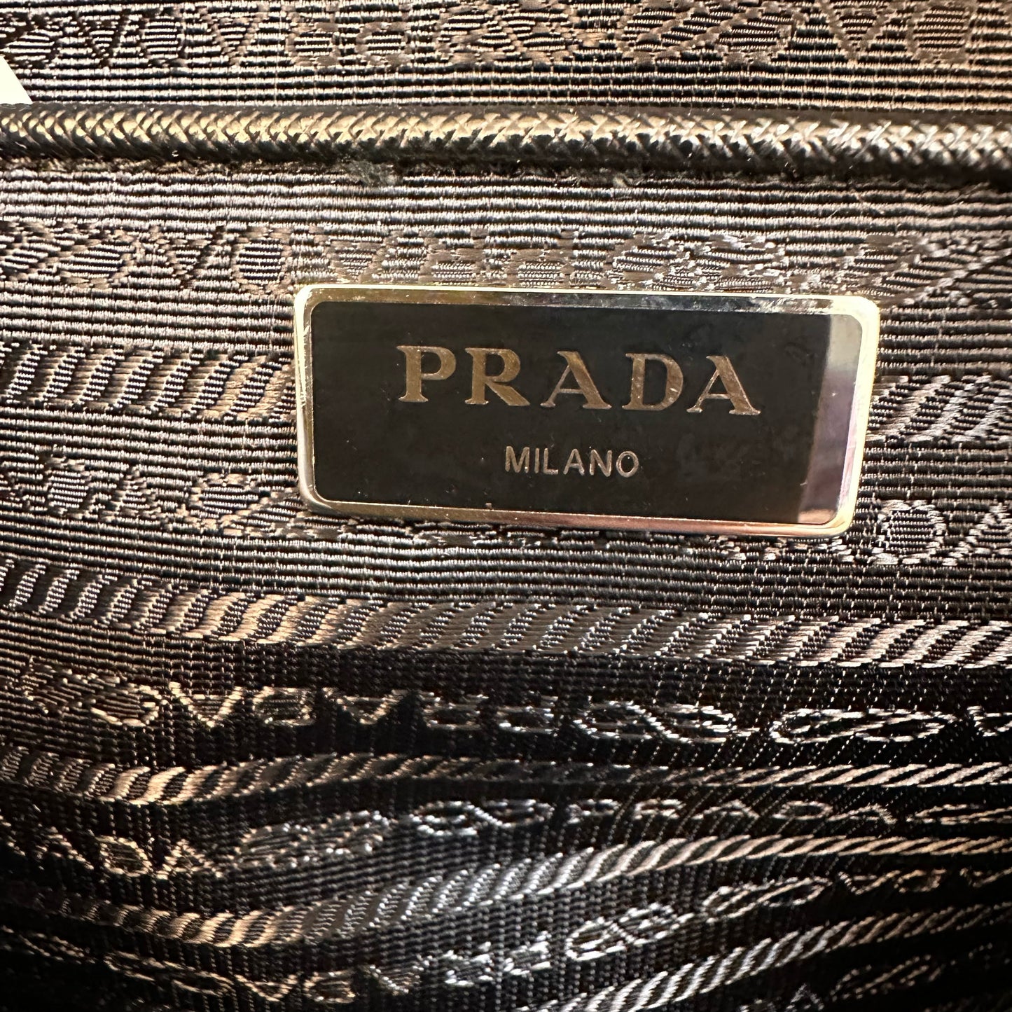 PRADA Nylon & Saffiano Leather Tote Black