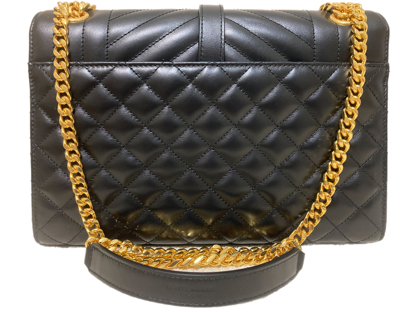 YVES SAINT LAURENT Leather Envelope Flap Bag Black
