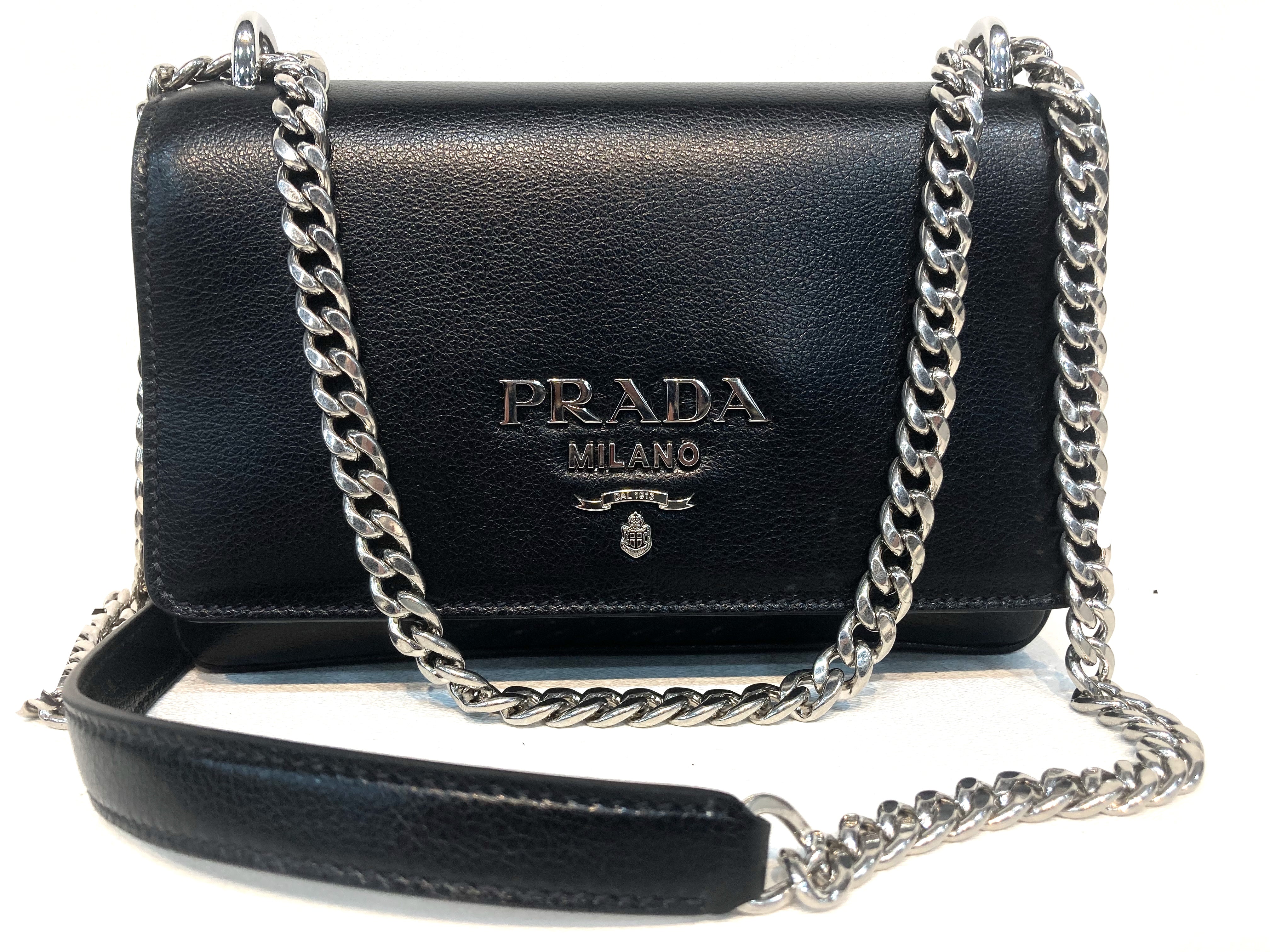 PRADA Saffiano Leather Mini Shoulder Bag Black – Past & Present Boutique