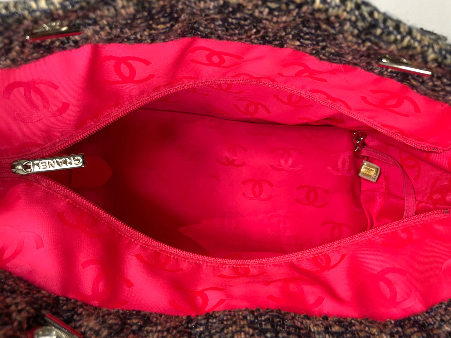 CHANEL Tweed Cambon Tote Multi-Color