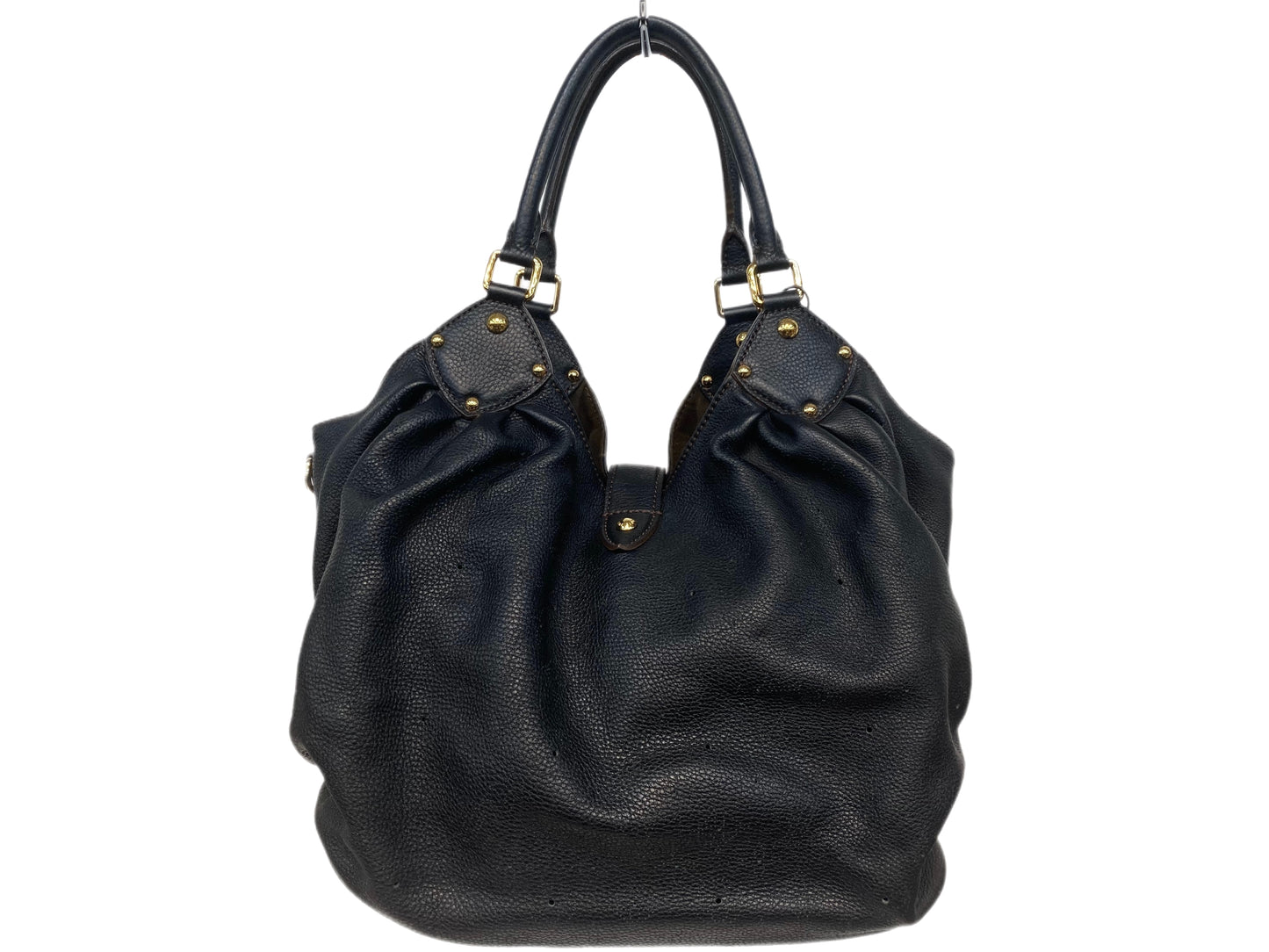 LOUIS VUITTON Leather Perforated Mahina Tote Black
