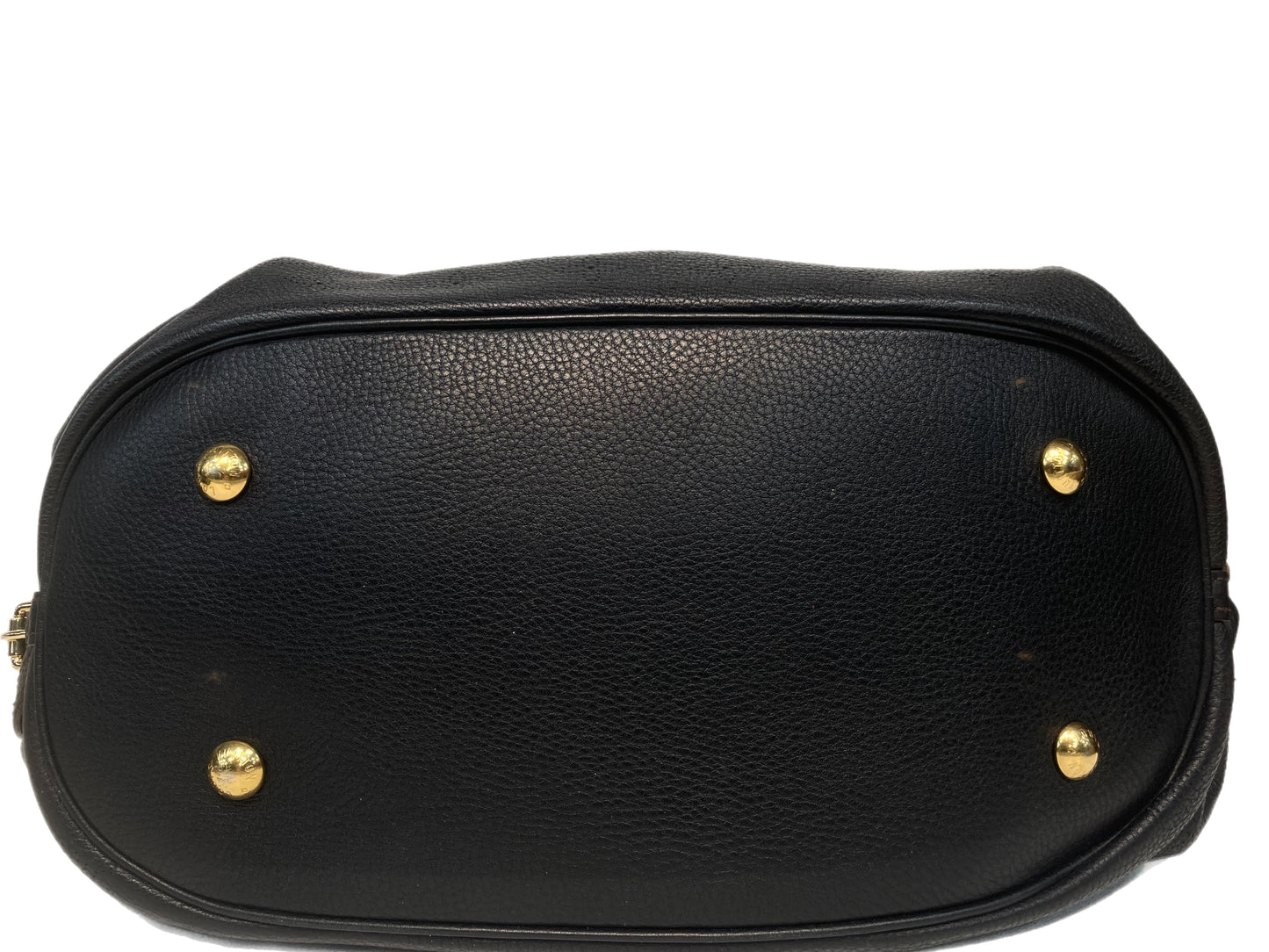 LOUIS VUITTON Leather Perforated Mahina Tote Black