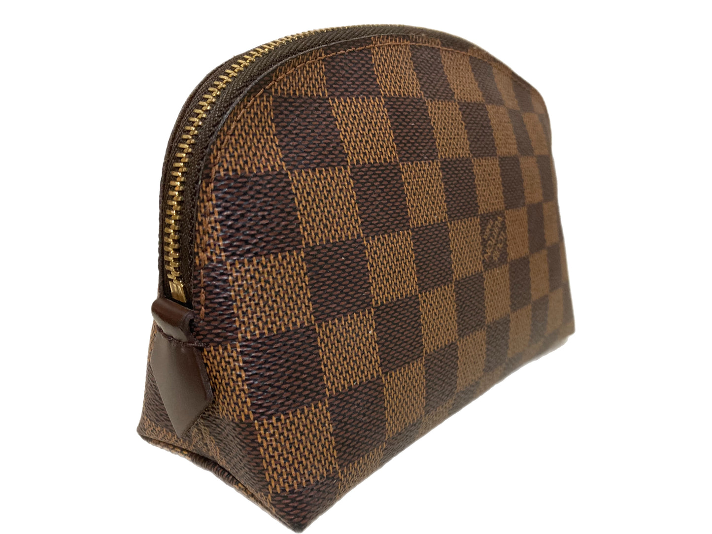 LOUIS VUITTON Canvas Damier Ebene Cosmetic Pouch Brown