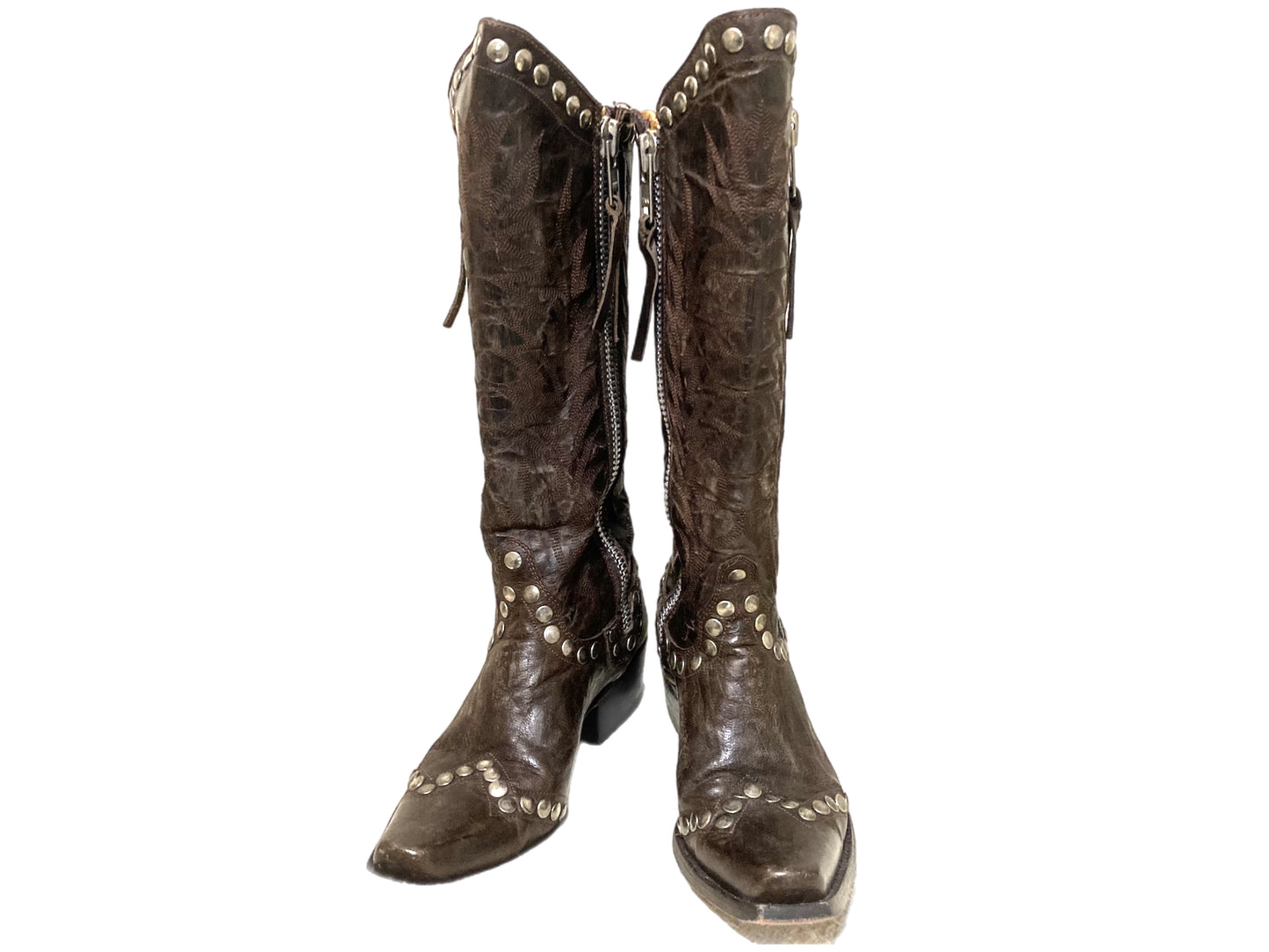 OLD GRINGO Leather Rock Raze Cowboy Boots Brown Size 5.5