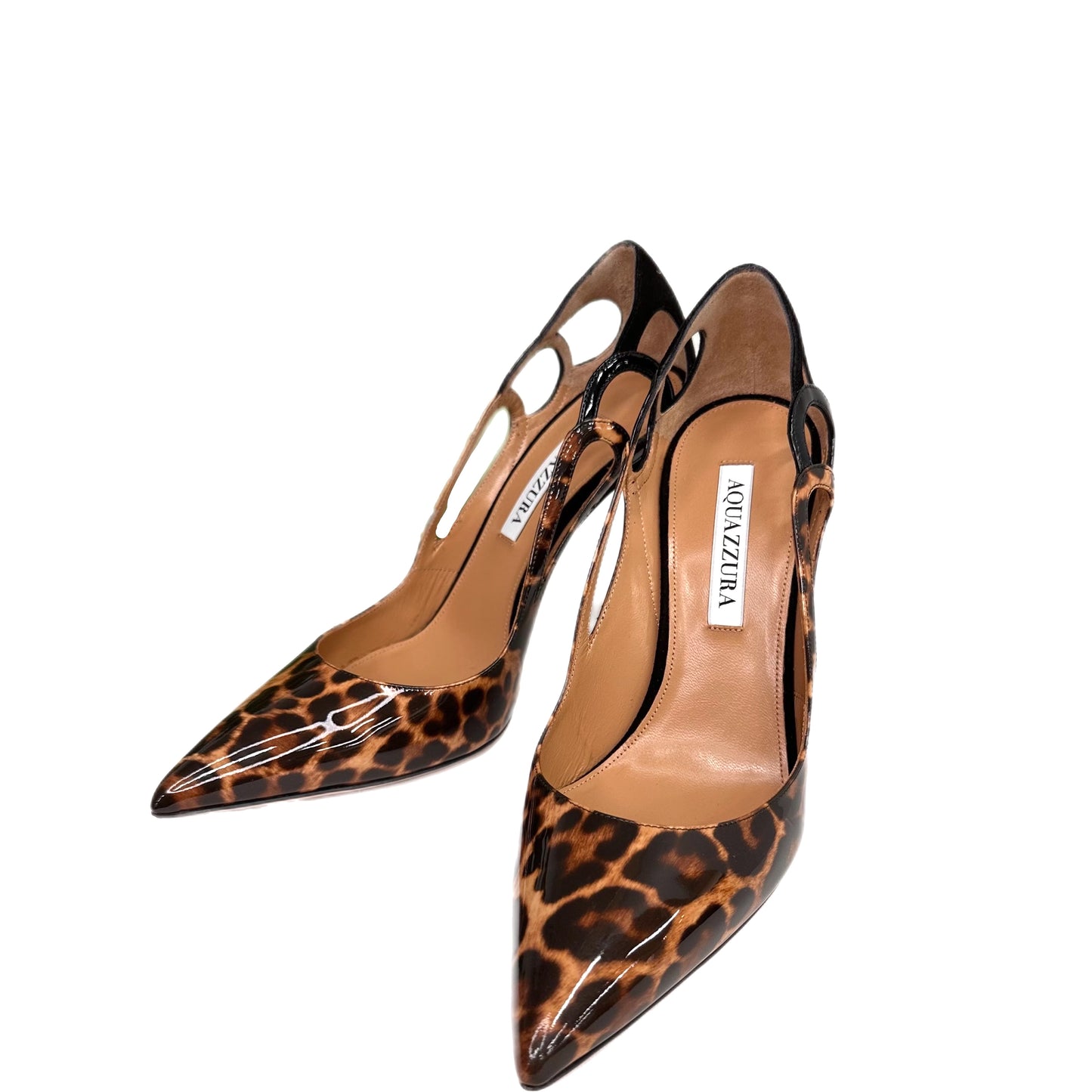 AQUAZZURA Patent Leather Pumps Leopard Size 38