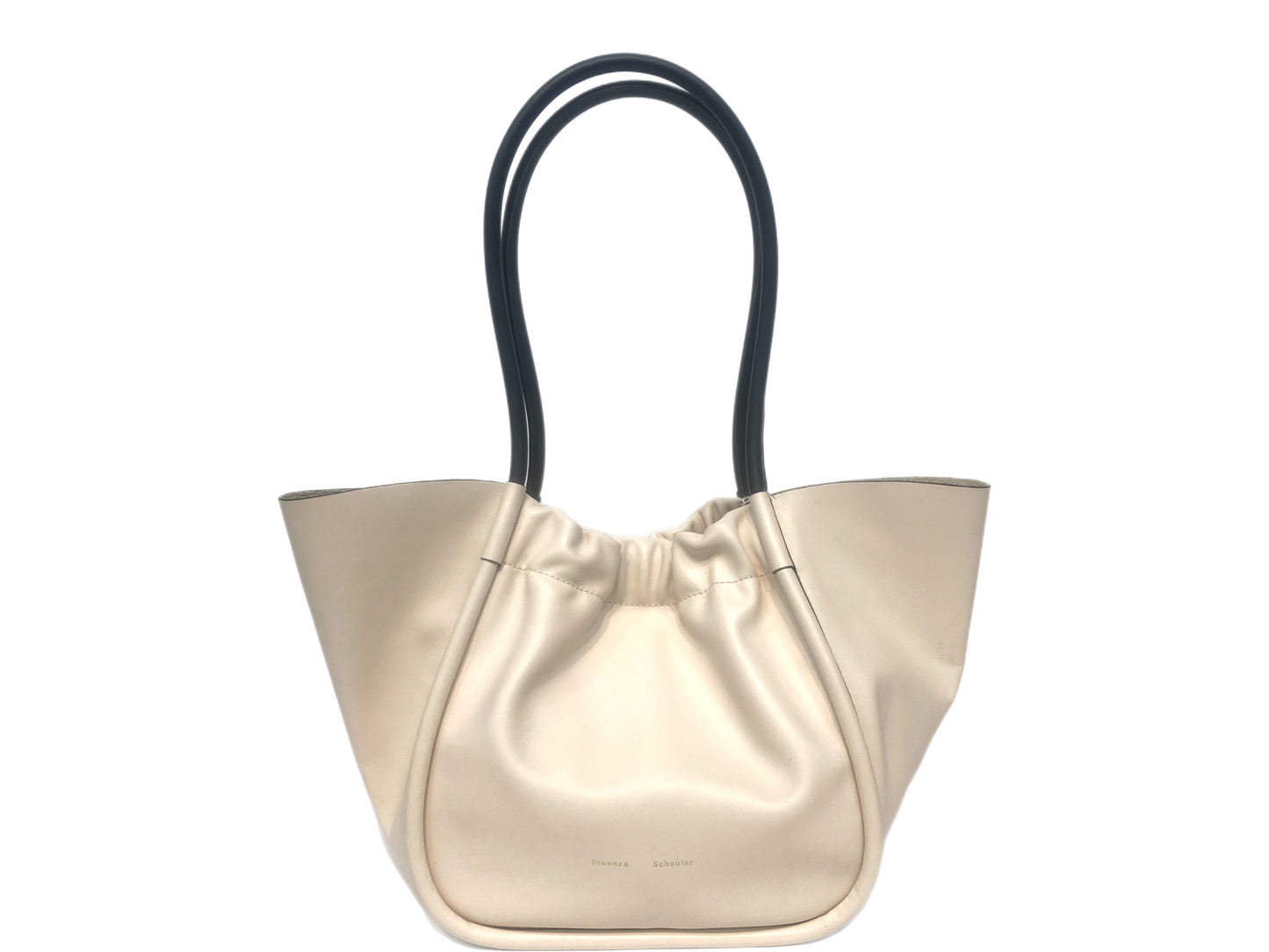 PROENZA SCHOULER Leather Ruched Shoulder Bag Ivory
