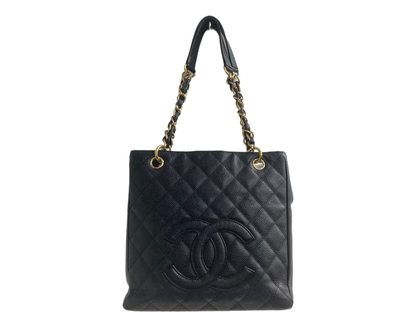 CHANEL Caviar Leather Petite Shopper Black