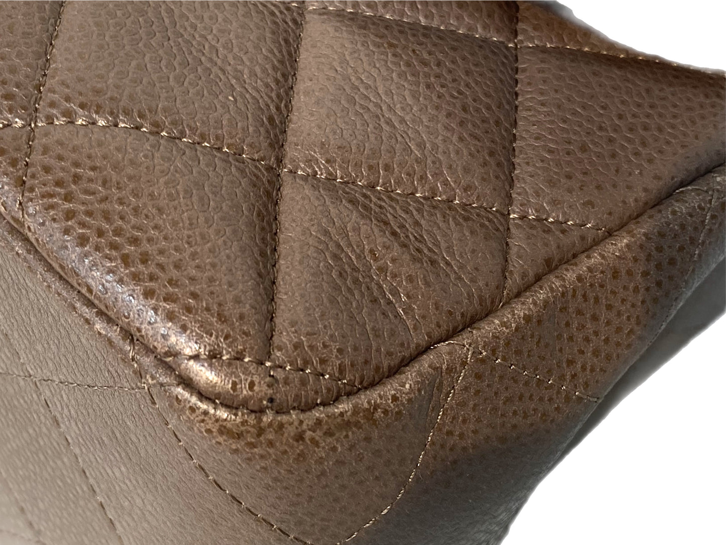 CHANEL Leather Jumbo Single Flap Bag Taupe