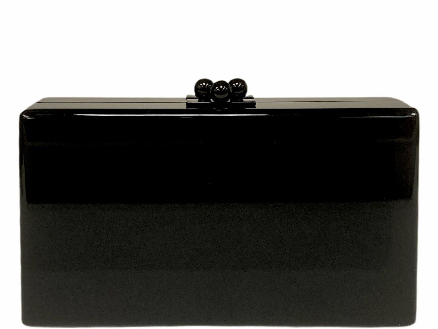 EDIE PARKER Acrylic Heart Box Clutch Black