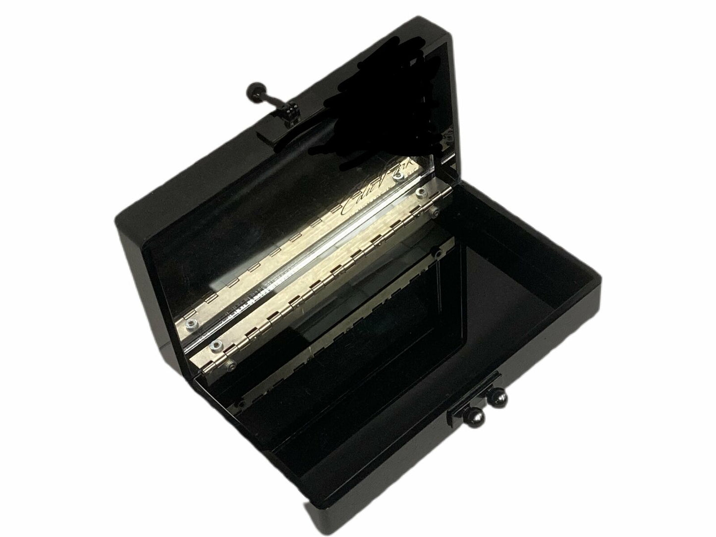 EDIE PARKER Acrylic Heart Box Clutch Black