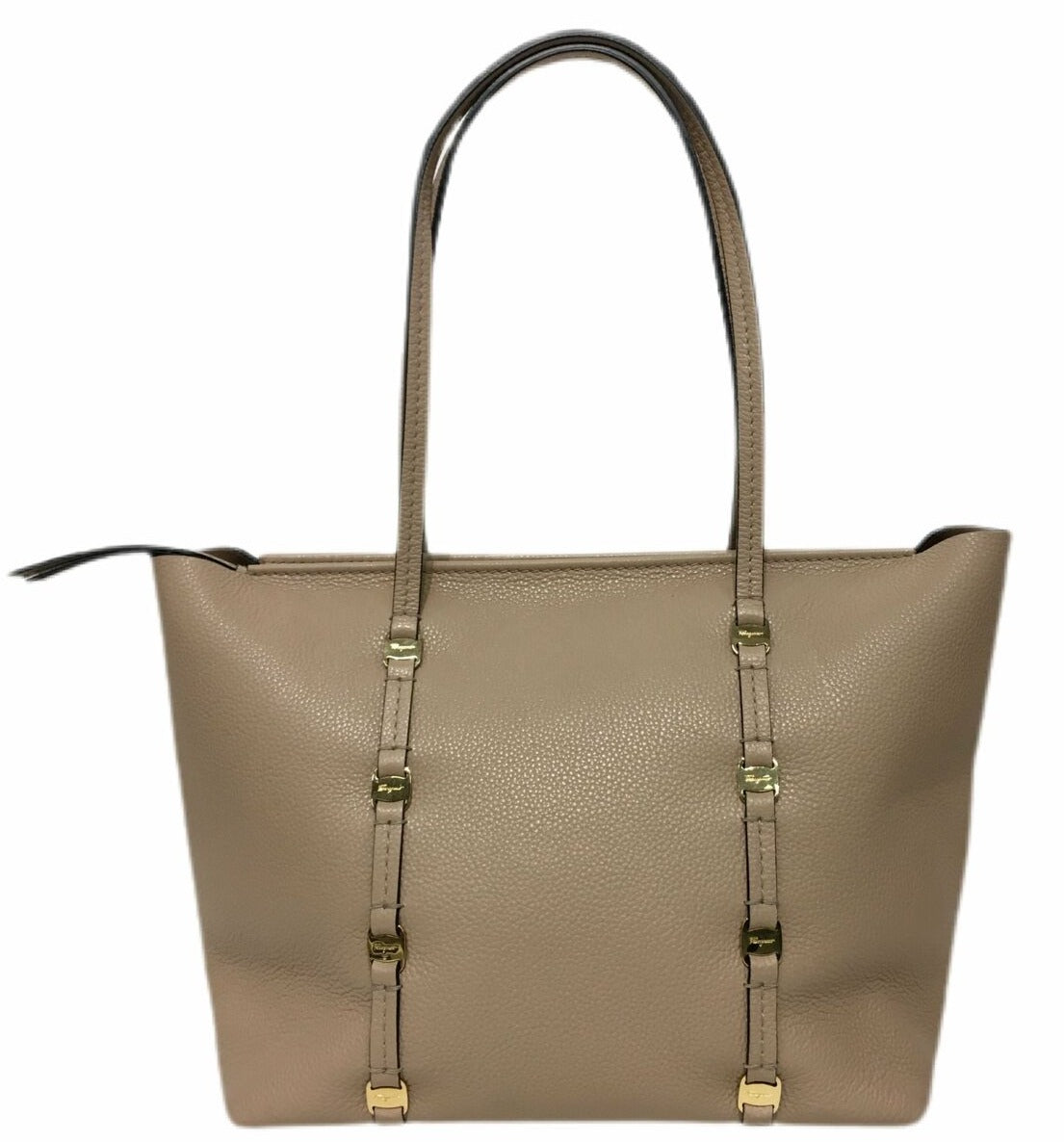 SALVATORE FERRAGAMO Leather Top Handle Handbag Tan